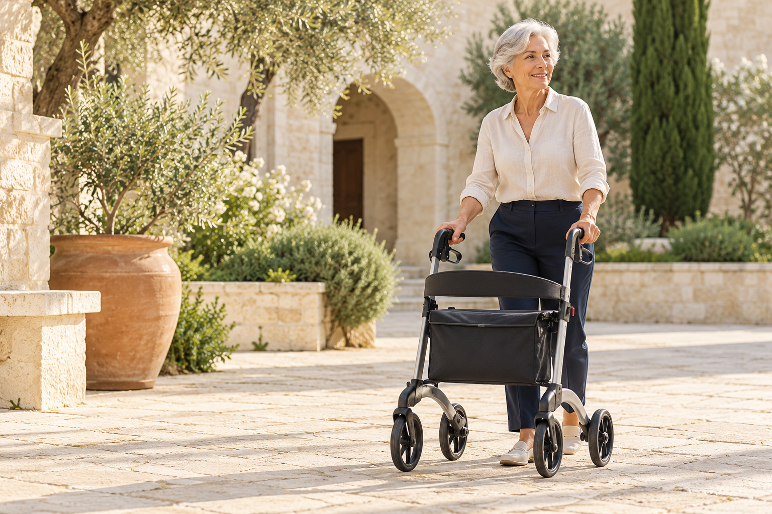 Immagine illustrativa di una passeggiata con rollator