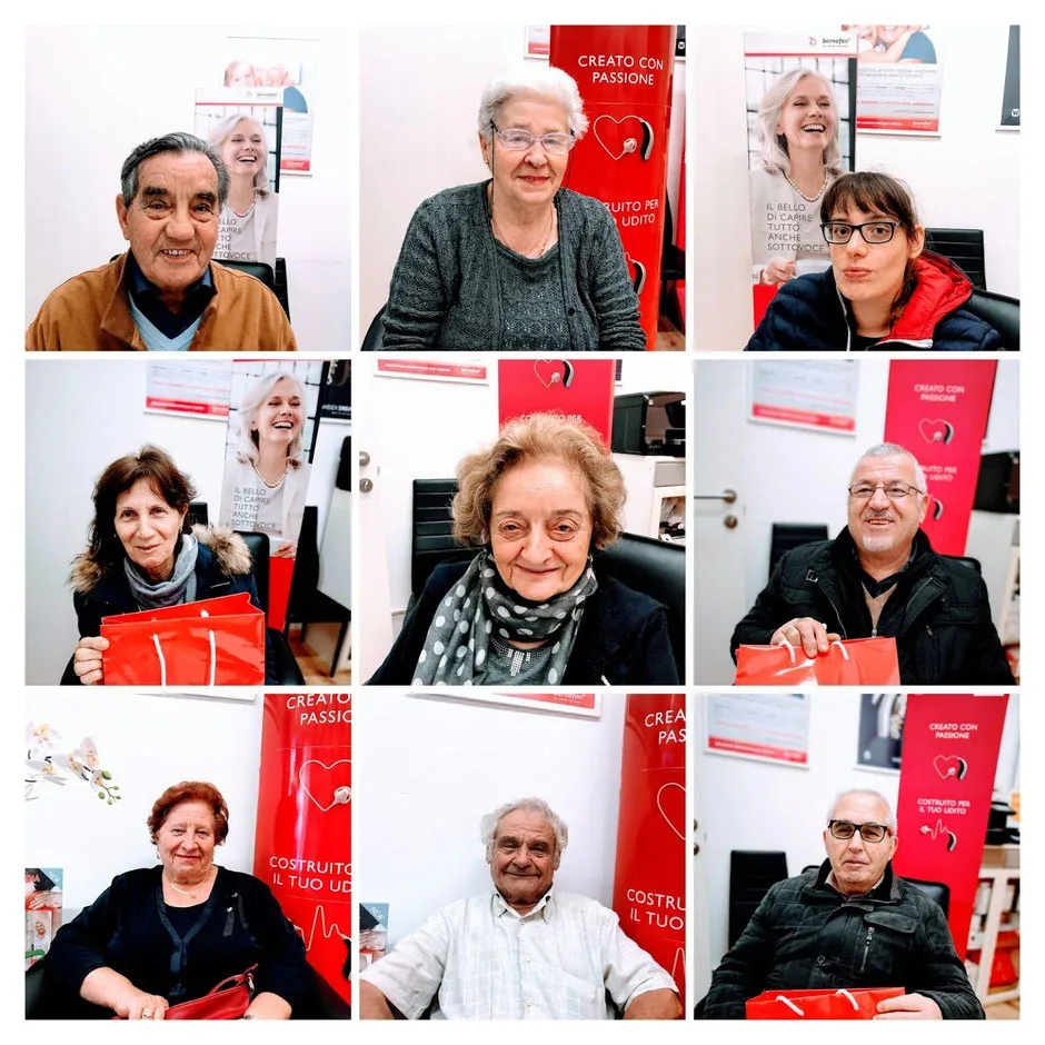 Collage originale di nove clienti Oto&Medical